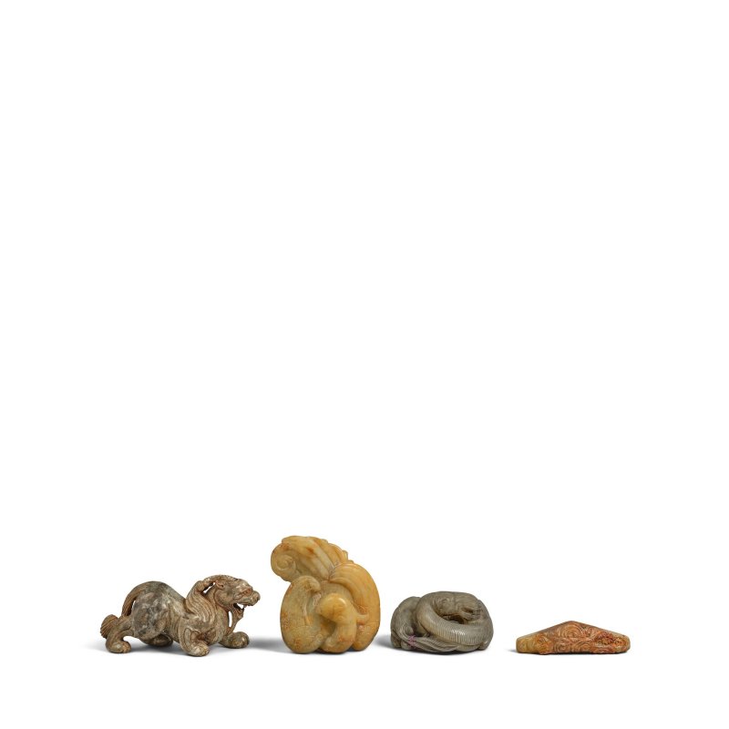 二十世紀 仿古玉雕擺飾四件 | FOUR ARCHAIC-STYLE JADE CARVINGS