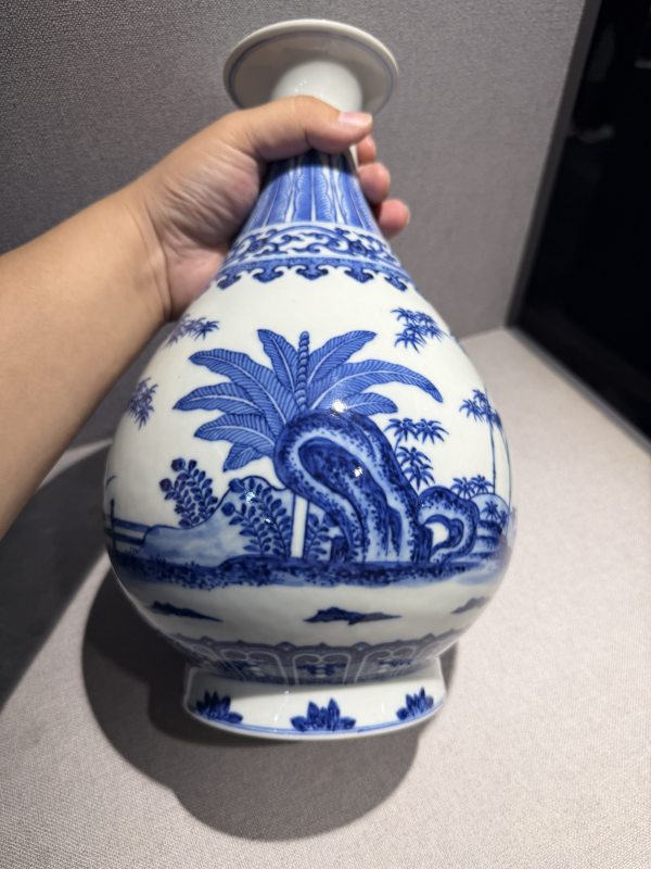 清咸丰 青花芭蕉纹玉壶春瓶 - 图5
