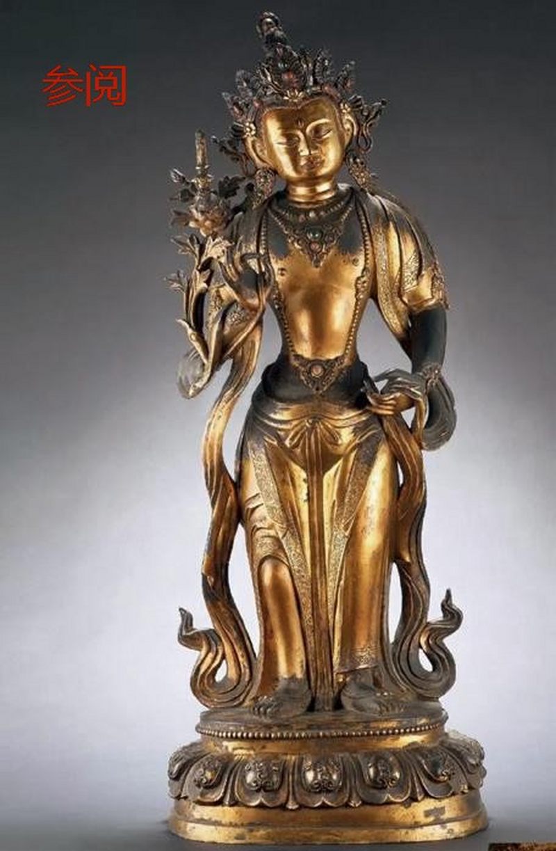清康熙（1662-1722年）莲花手观音像 - 图16