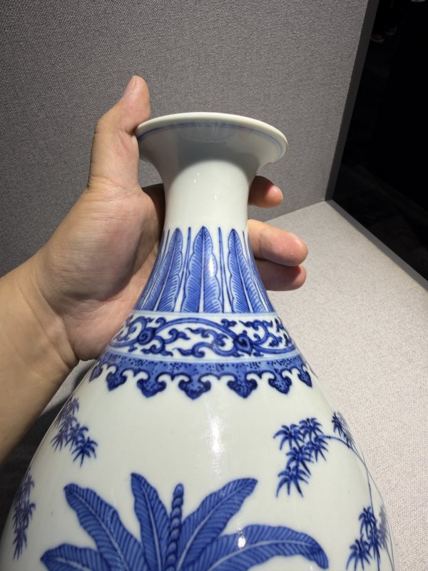 清咸丰 青花芭蕉纹玉壶春瓶 - 图6