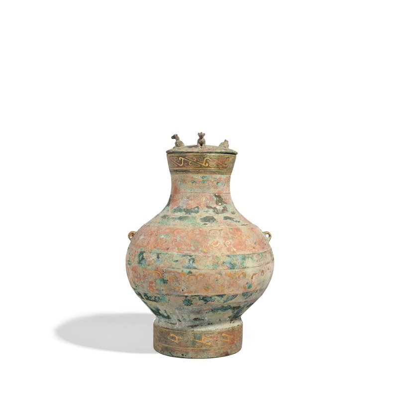 二十世紀仿漢 錯金銀銅蓋壺 | AN INLAID BRONZE VESSEL AND COVER, HU