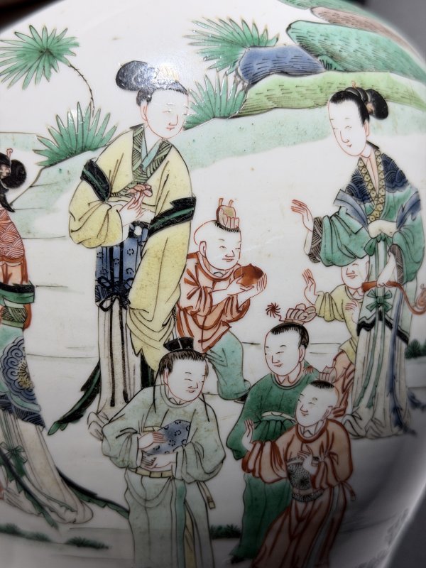 清康熙 瓷胎黑漆嵌螺钿大笔筒 - 图16