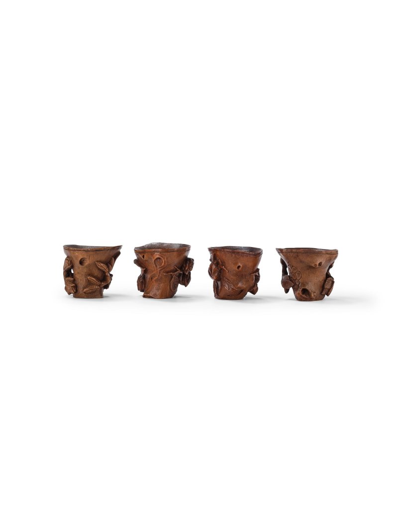 清　竹雕花果紋杯一組四件 | A SET OF FOUR CARVED BAMBOO CUPS - 图7
