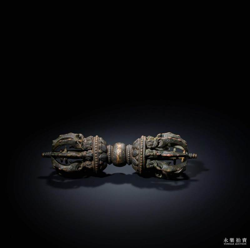 10-11世纪 （印度帕拉）铜九股金刚杵 - 图2