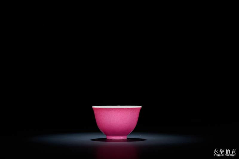 清雍正 胭脂红釉杯 - 图4