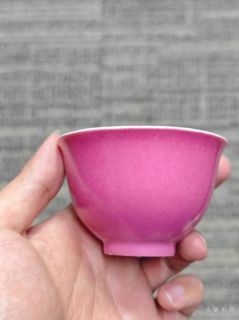 清雍正 胭脂红釉杯 - 图6