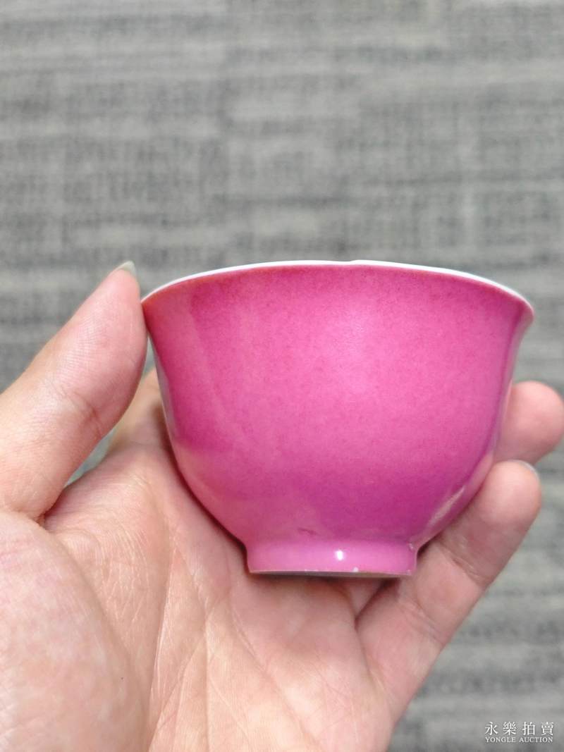 清雍正 胭脂红釉杯 - 图7