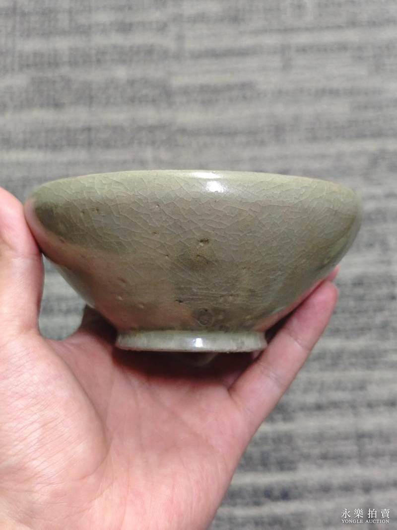 明 青釉堆塑盏托（一套） - 图3