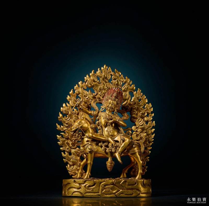 16-17世纪 （扎什伦布寺）铜鎏金吉祥天母 - 图2