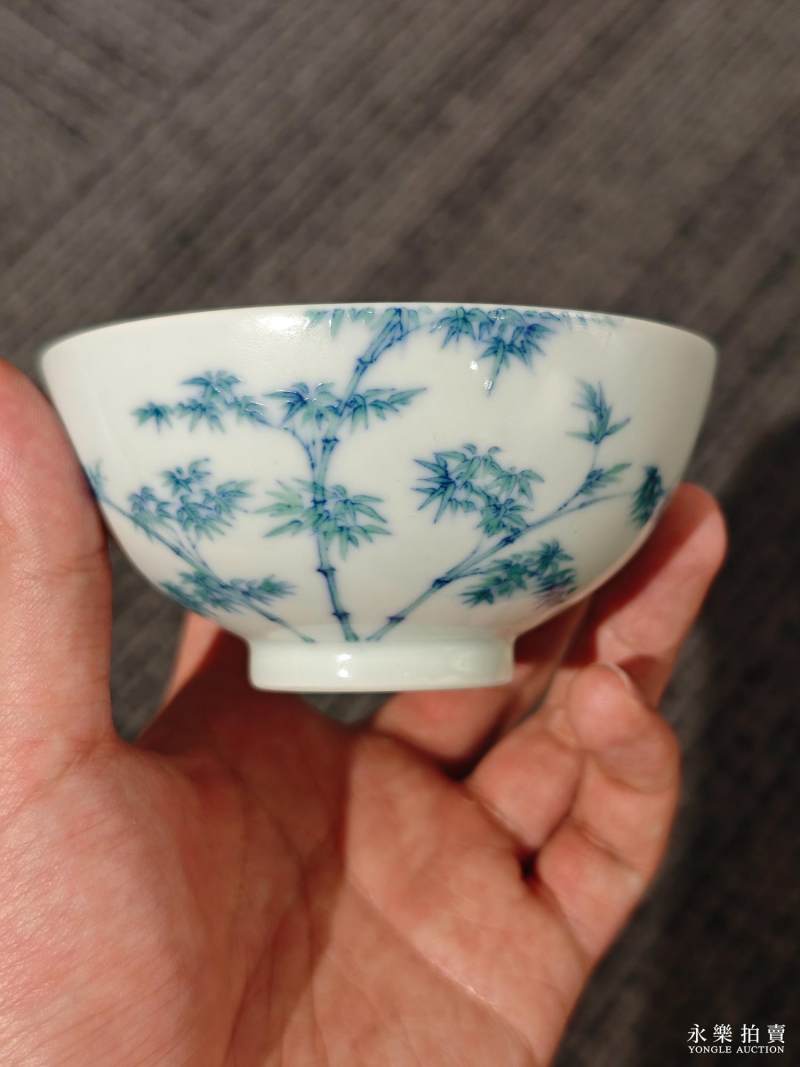 清雍正 斗彩竹叶纹茶圆 - 图10