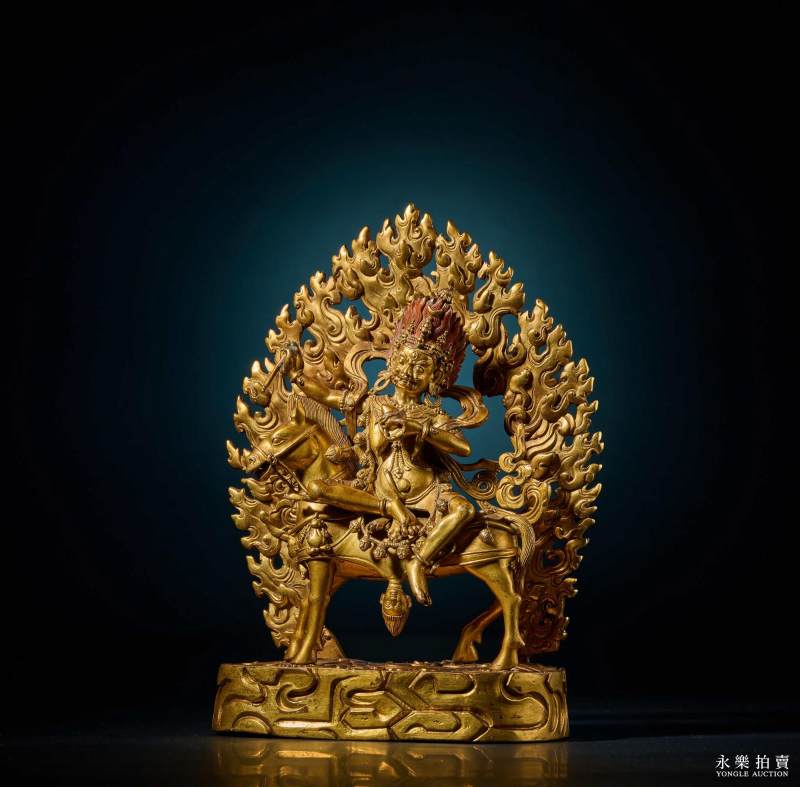 16-17世纪 （扎什伦布寺）铜鎏金吉祥天母 - 图3