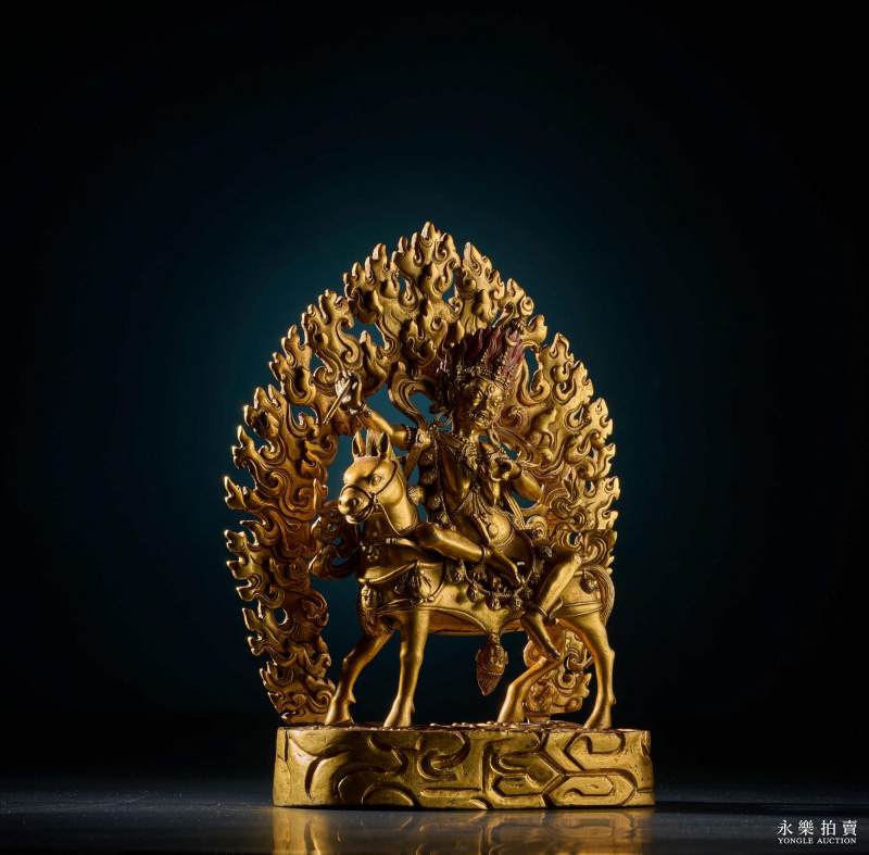 16-17世纪 （扎什伦布寺）铜鎏金吉祥天母 - 图4