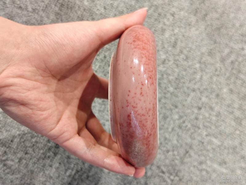 清康熙 豇豆红釉镗锣洗 - 图5
