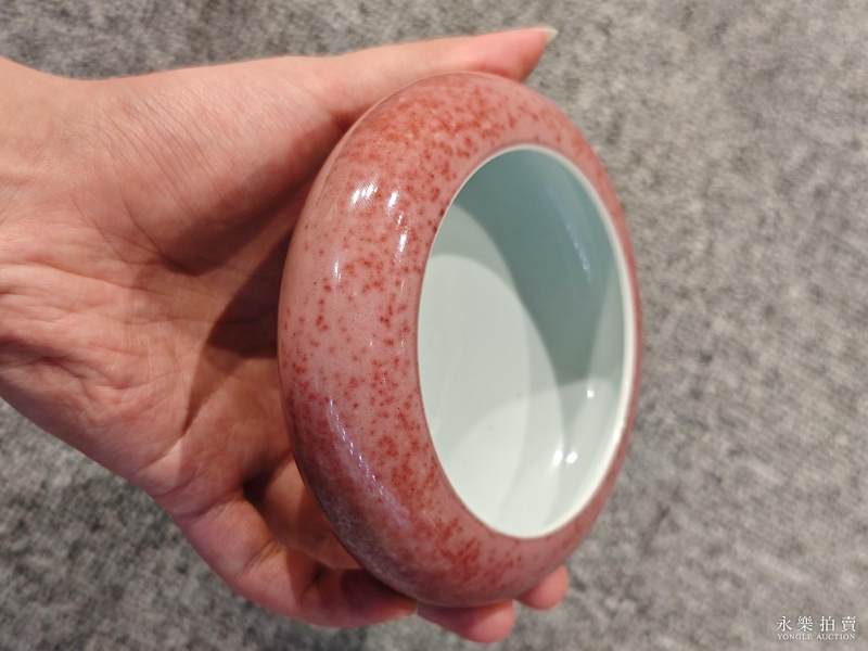 清康熙 豇豆红釉镗锣洗 - 图6