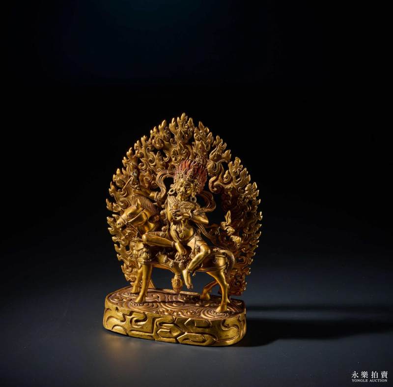 16-17世纪 （扎什伦布寺）铜鎏金吉祥天母 - 图6
