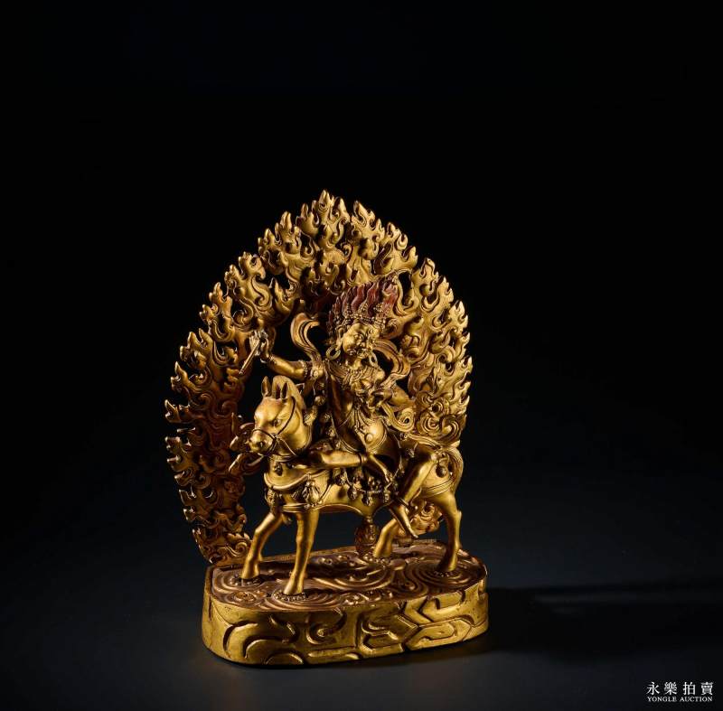 16-17世纪 （扎什伦布寺）铜鎏金吉祥天母 - 图7