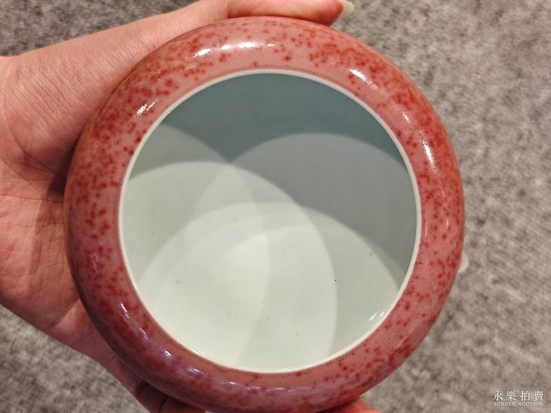 清康熙 豇豆红釉镗锣洗 - 图8