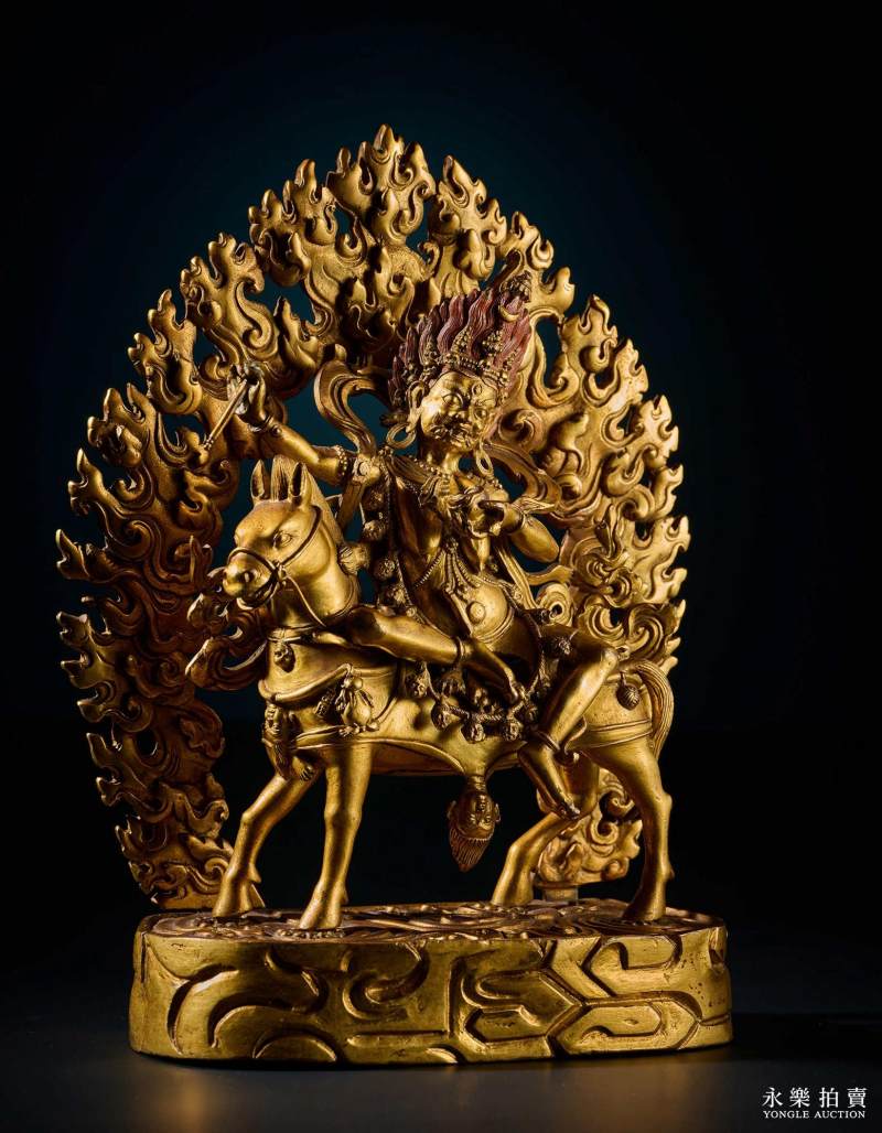16-17世纪 （扎什伦布寺）铜鎏金吉祥天母 - 图8