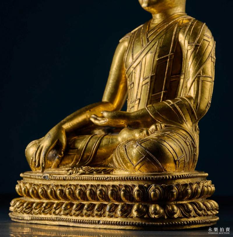 14世纪（丹萨替） 铜鎏金止贡巴·仁钦贝像 - 图11