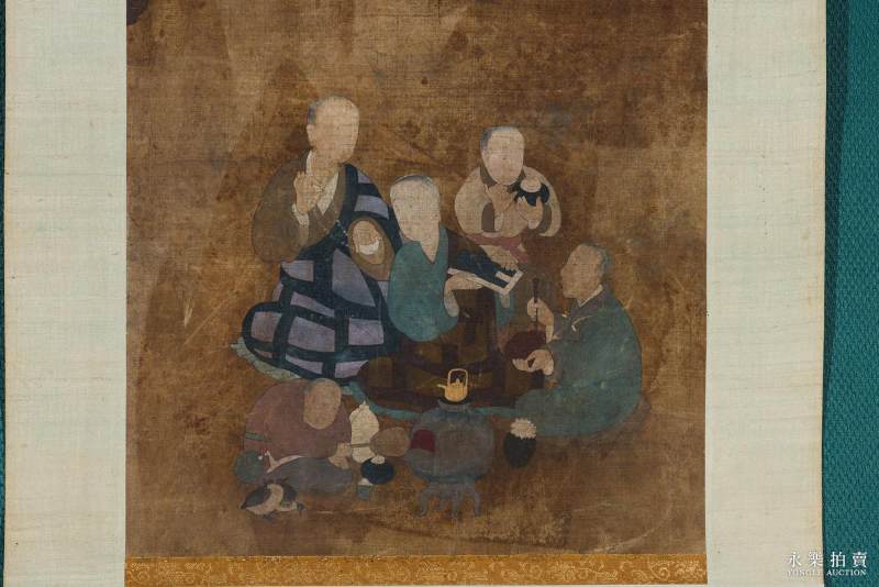 17世纪 （西藏）矿物彩绘却英多杰绘罗汉唐卡 - 图4
