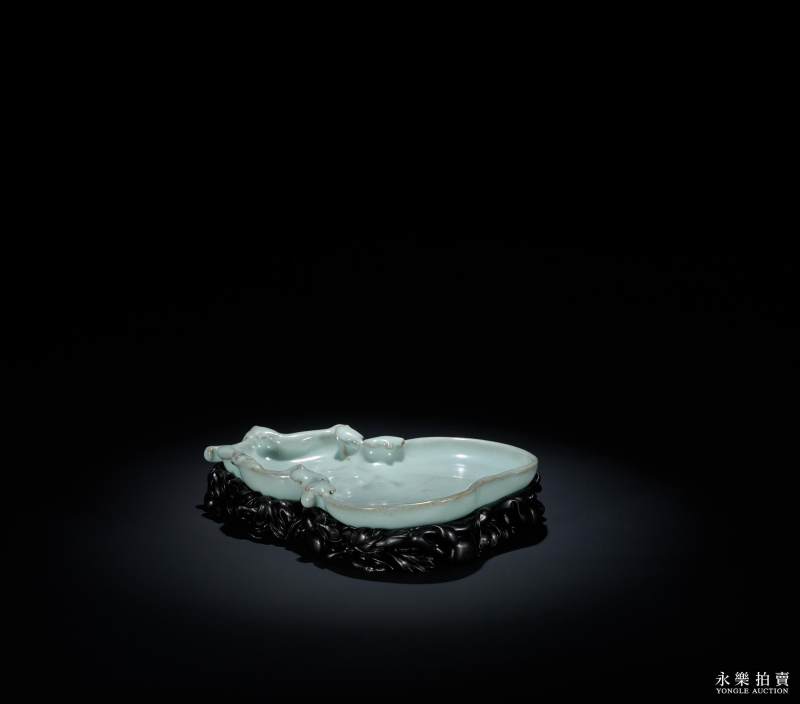 清雍正 仿官釉葫芦笔掭 - 图3
