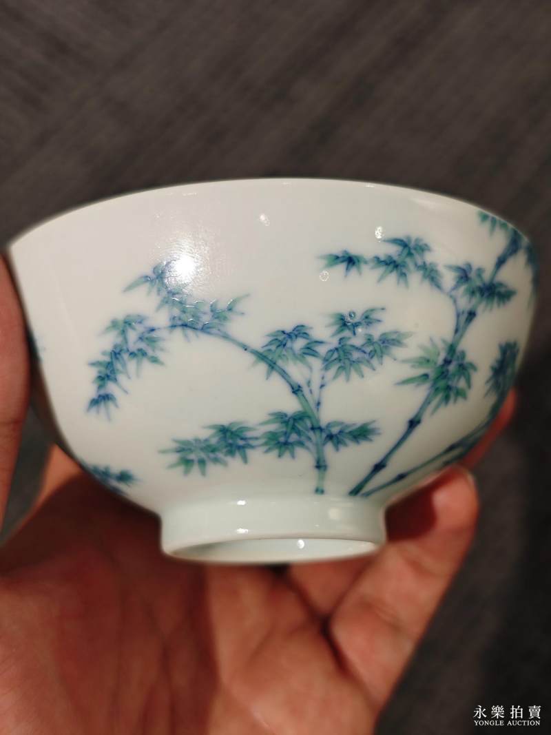 清雍正 斗彩竹叶纹茶圆 - 图11