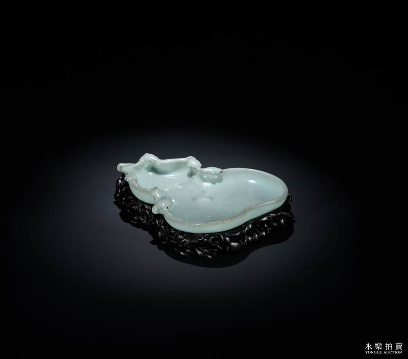 清雍正 仿官釉葫芦笔掭 - 图5