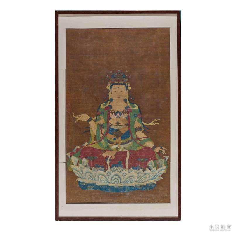 17-18世纪 矿物彩绘杨柳观音 - 图2