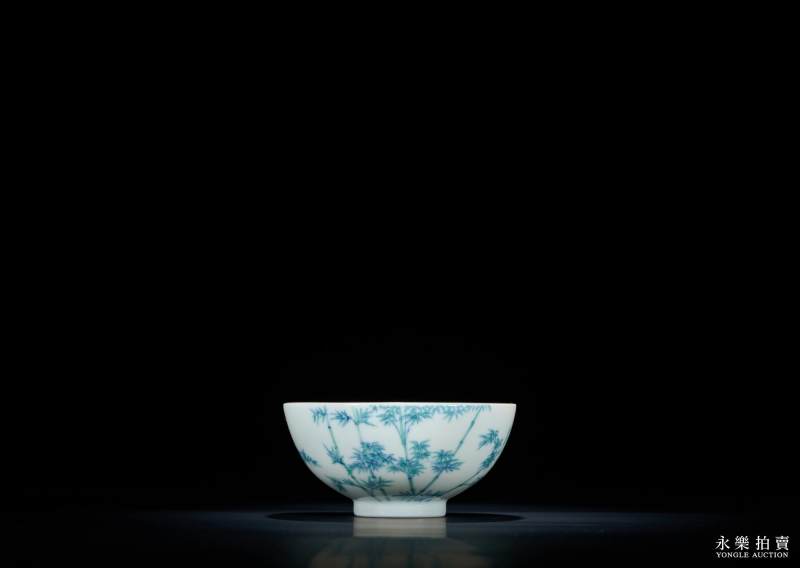 清雍正 斗彩竹叶纹茶圆 - 图3