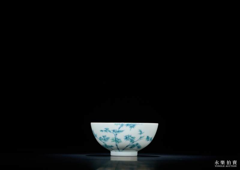 清雍正 斗彩竹叶纹茶圆 - 图4