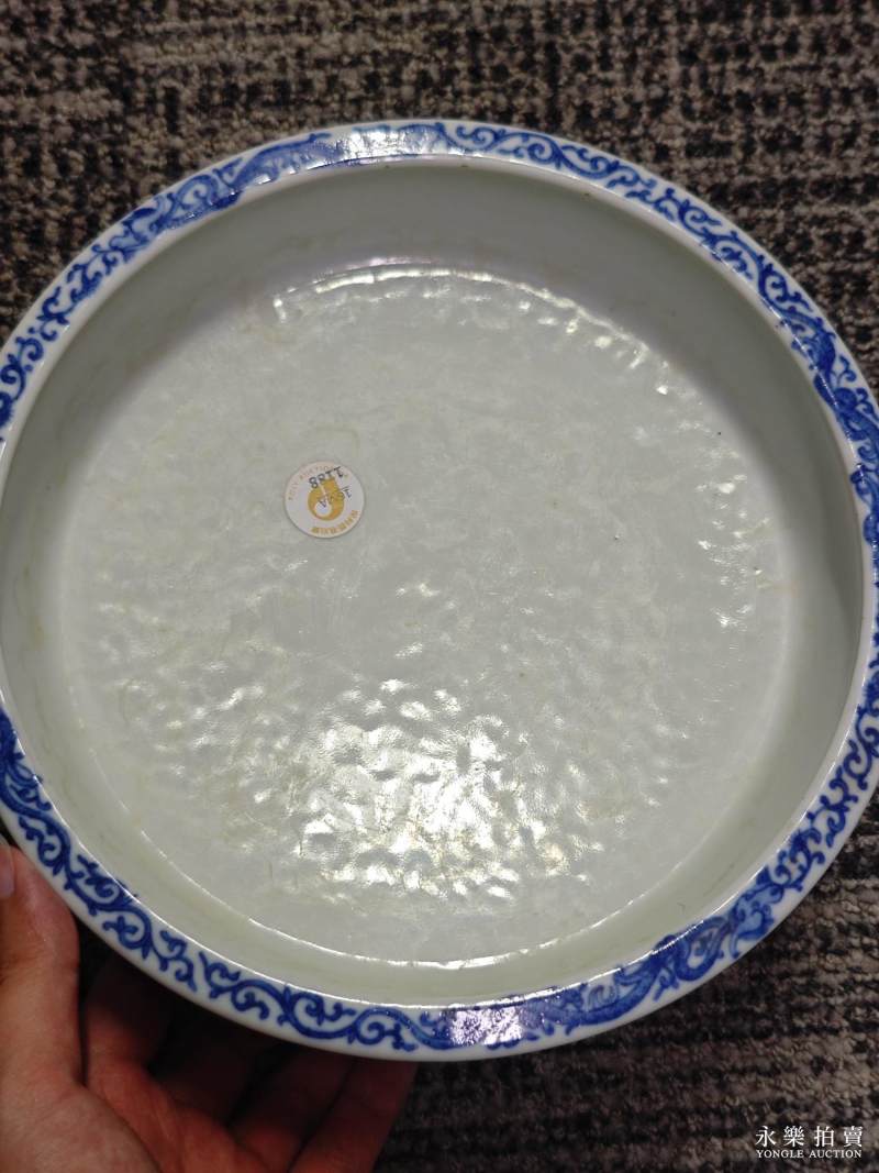 清 青花缠枝番莲纹洗 - 图8
