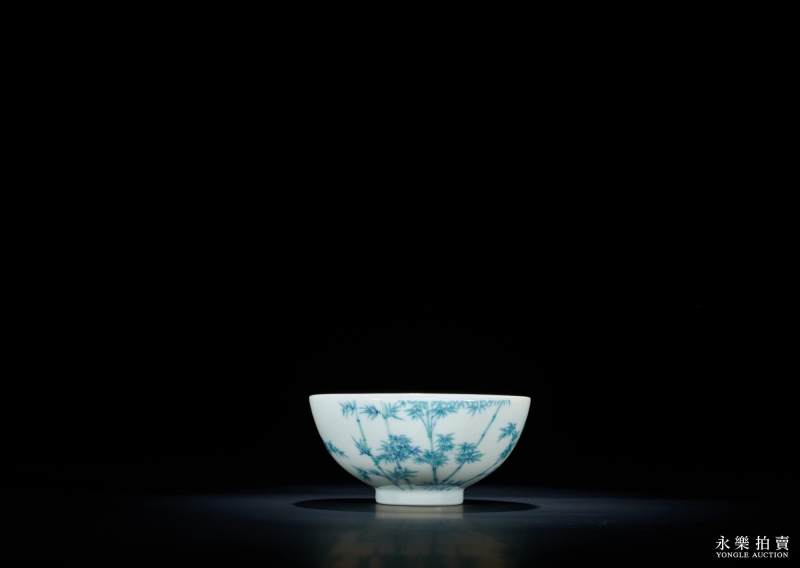 清雍正 斗彩竹叶纹茶圆 - 图5