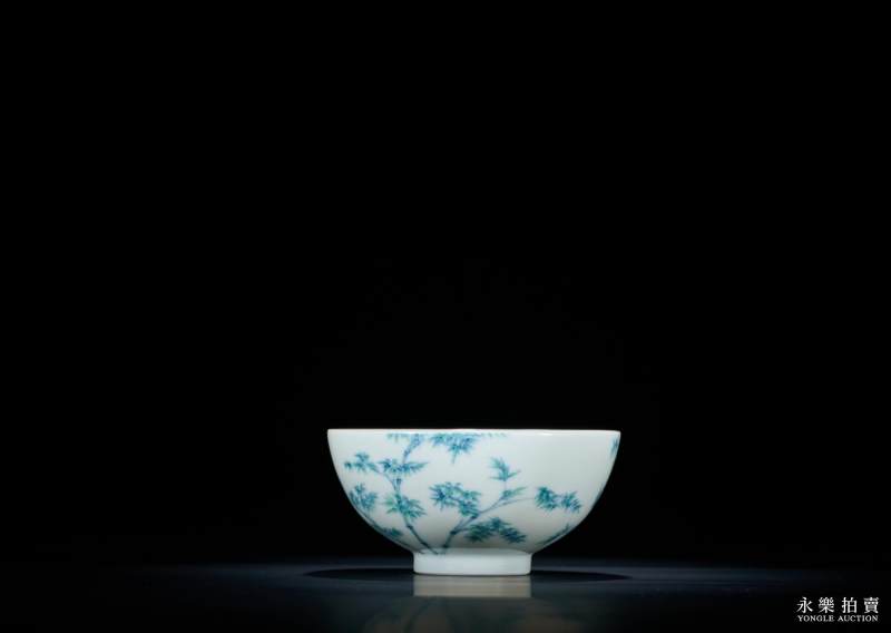 清雍正 斗彩竹叶纹茶圆 - 图6