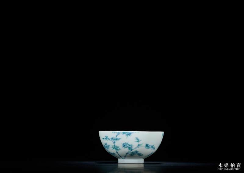 清雍正 斗彩竹叶纹茶圆 - 图7