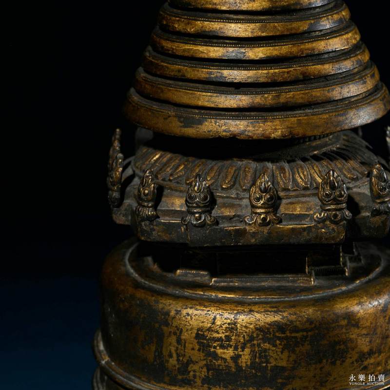13世纪 （西藏）铜鎏金噶当塔 - 图9