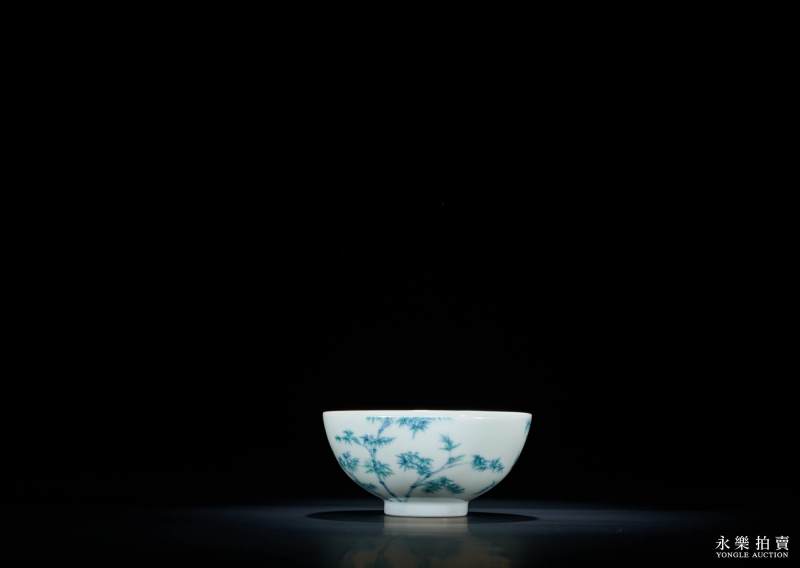 清雍正 斗彩竹叶纹茶圆 - 图8
