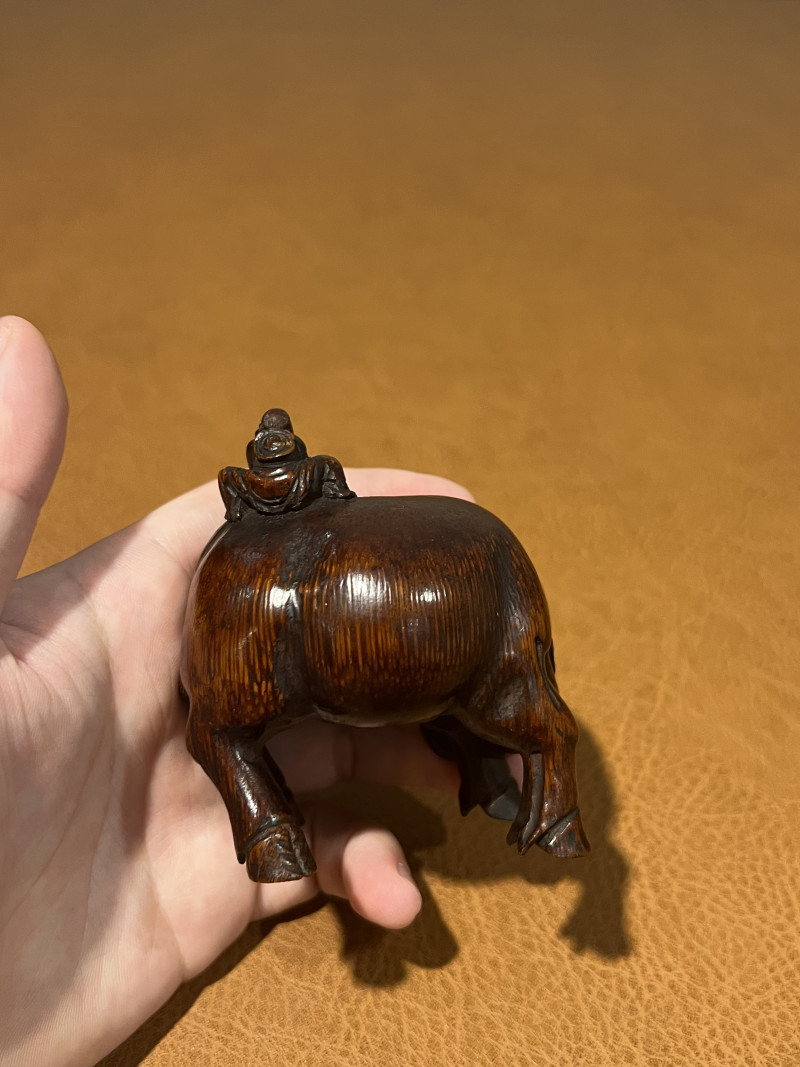 清中期 根雕牧童骑牛像 - 图4