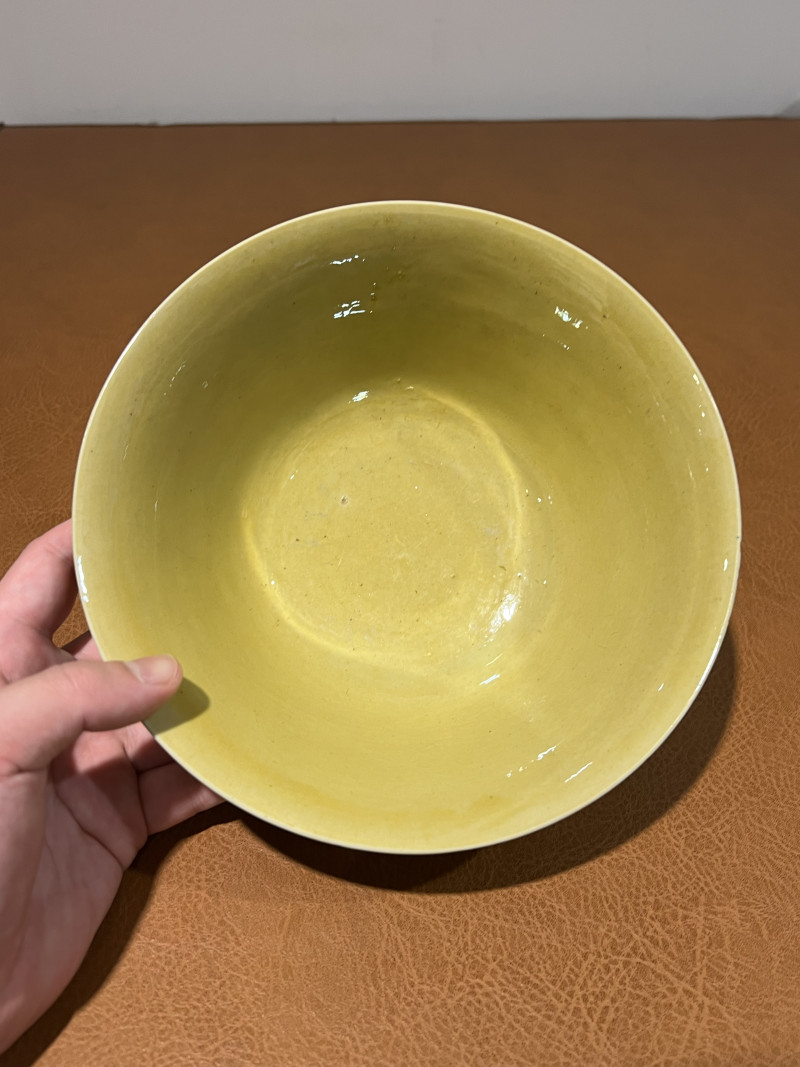 清康熙 黄釉碗 - 图6