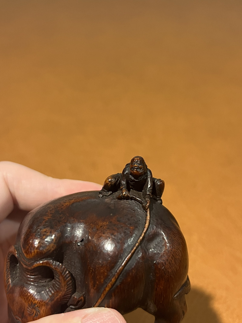 清中期 根雕牧童骑牛像 - 图6