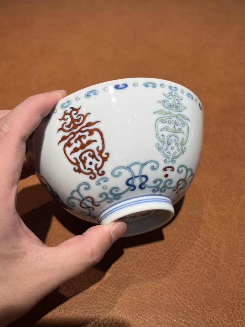 清雍正 斗彩寿字纹碗 - 图4