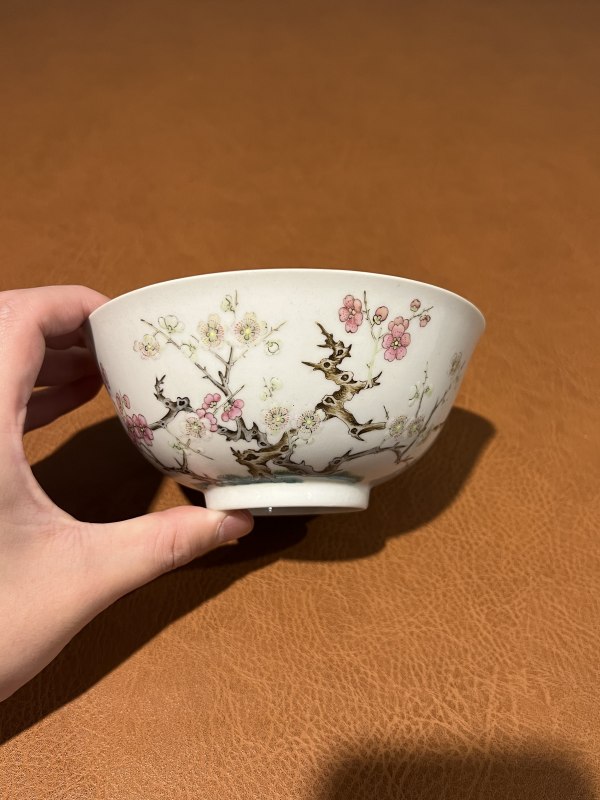 清道光 粉彩梅花纹碗 - 图2