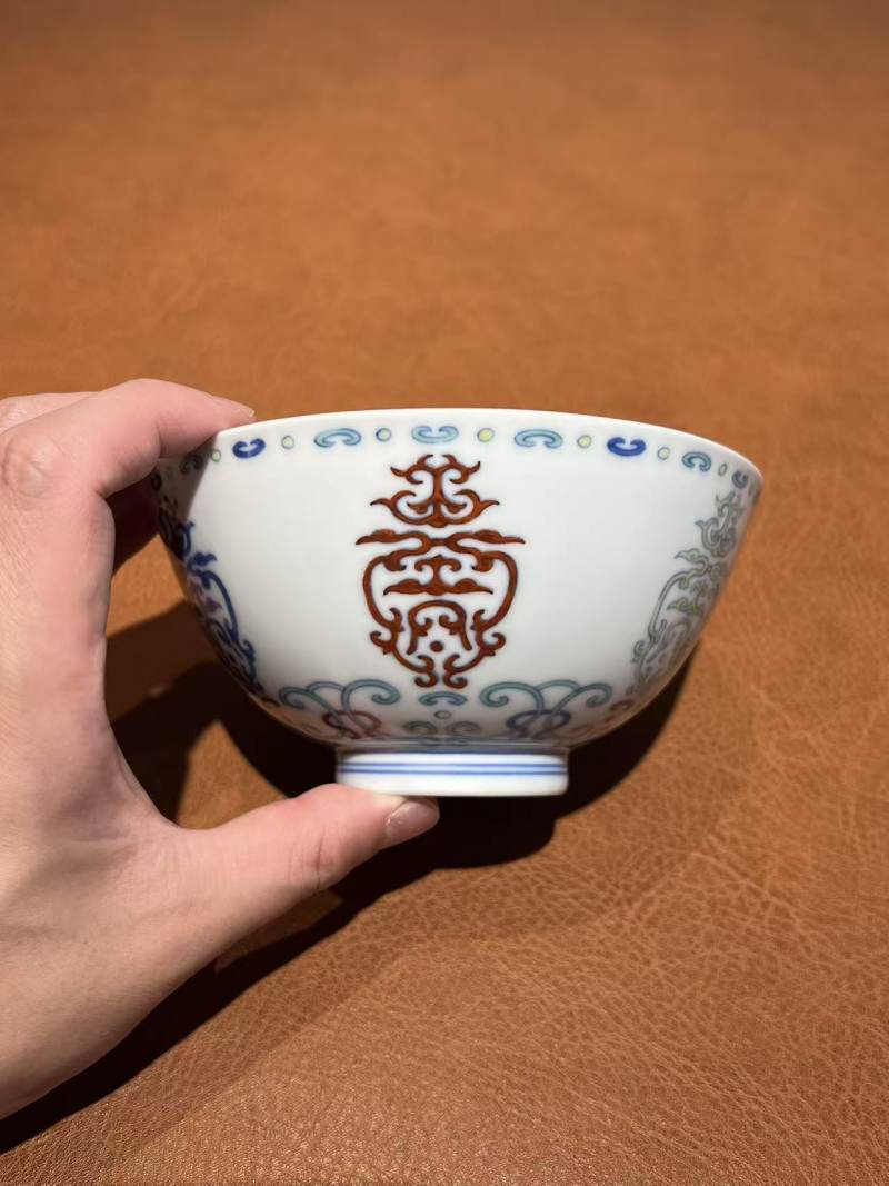清雍正 斗彩寿字纹碗 - 图5