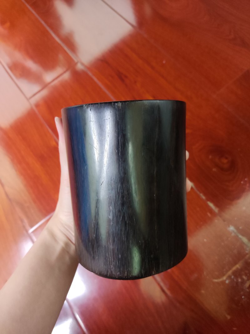 清 紫檀笔筒 - 图3