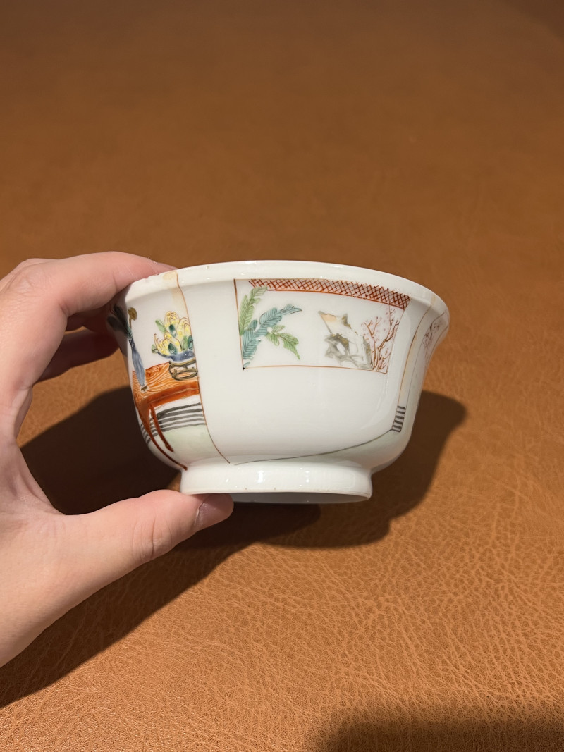 清雍正 粉彩人物杯 - 图5