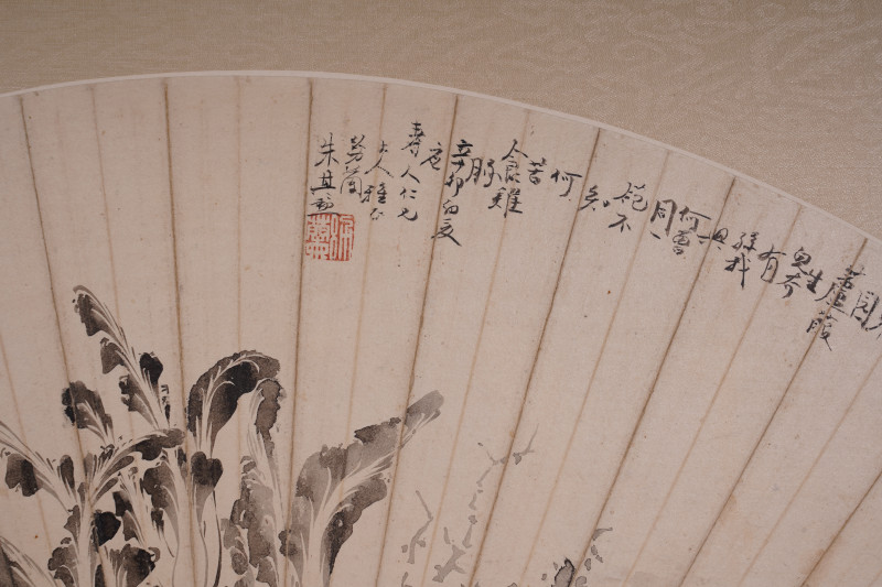 近现代 朱纷兰 莱菔扇页 - 图5