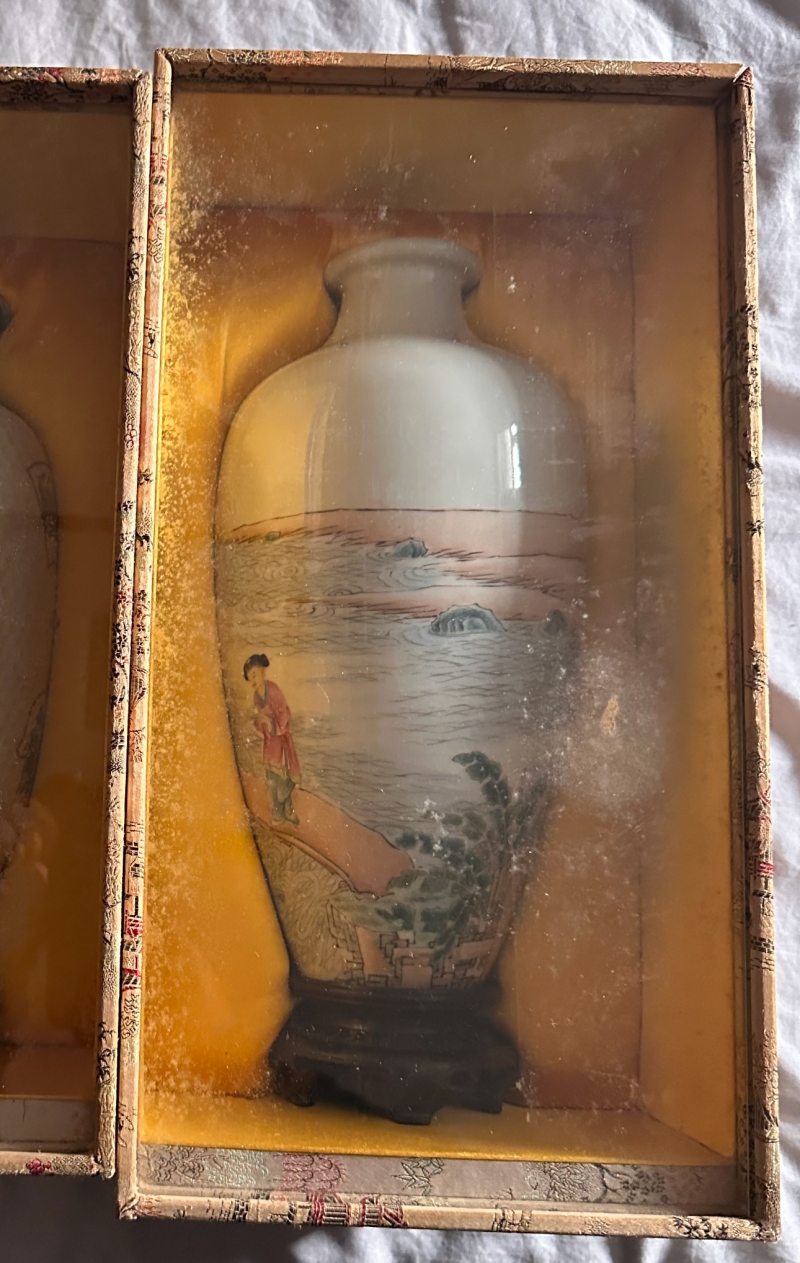民国 粉彩羲之写经换鹅图瓶 - 图2
