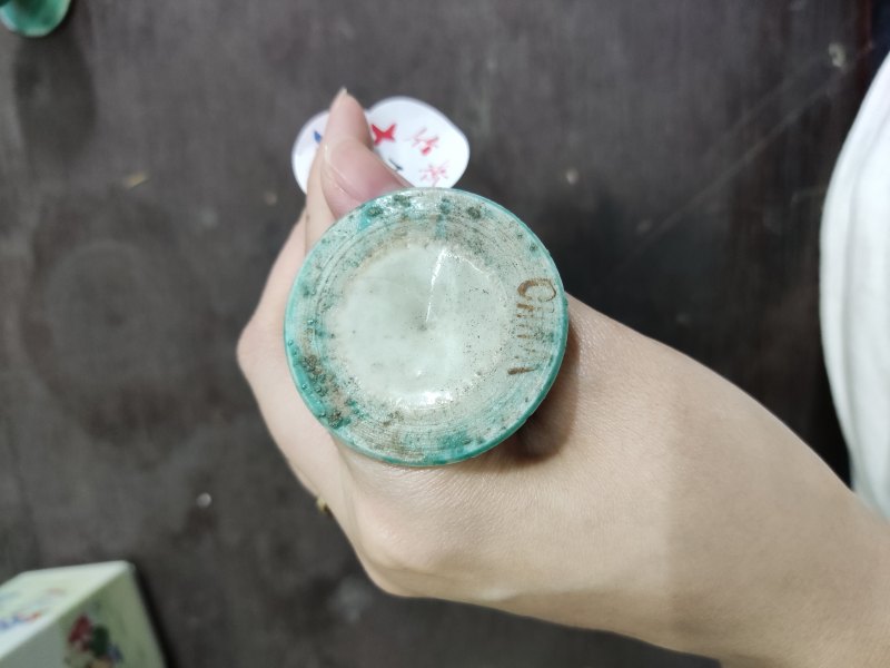 清 绿釉高足杯一对 - 图5
