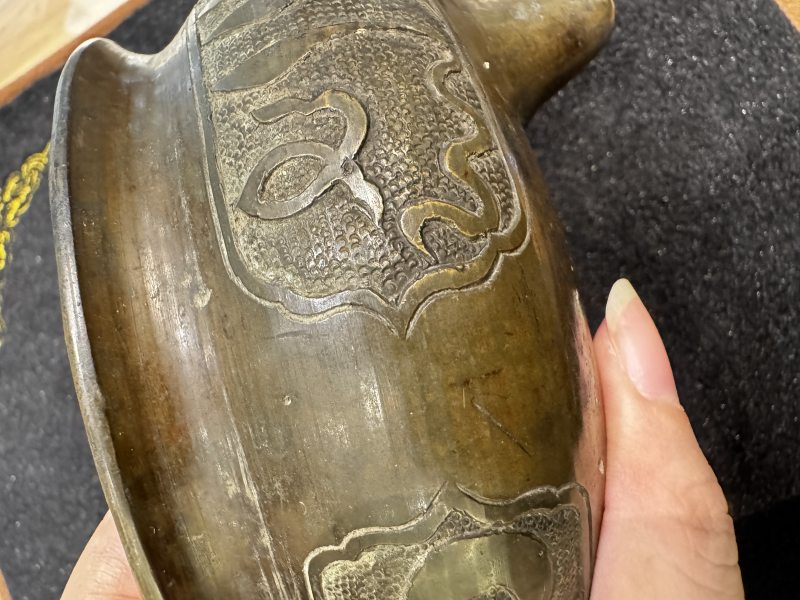 清 铜阿拉伯文三足鬲式炉 - 图8