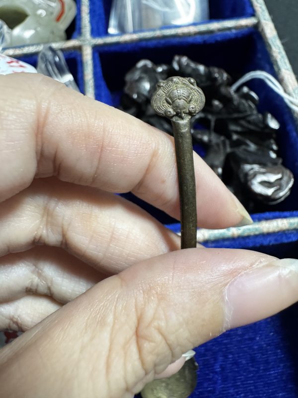 清 水晶灵芝洗配座、铜勺 - 图11