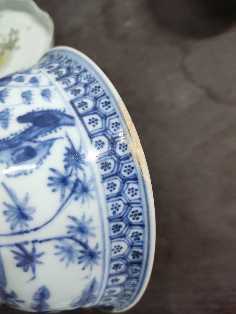 明 青花松竹梅纹碗一对 - 图4
